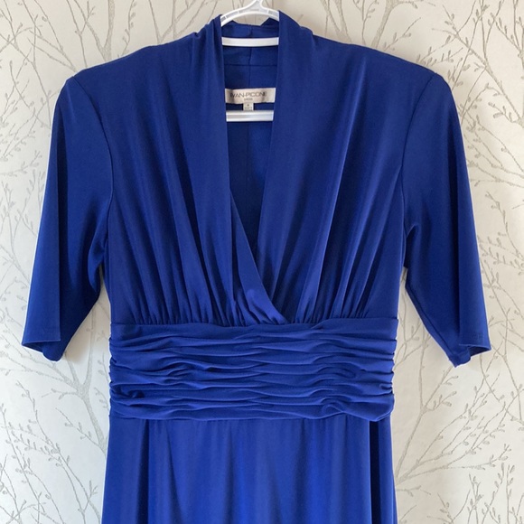 Like New EVAN-PICONE Women’s Blackberry Ruched Waistbanded Midi Dress - Picture 5 of 9